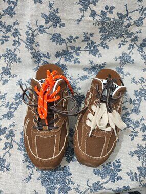 Miu Miu x New Balance Brown Suede Retro Mule Sneakers